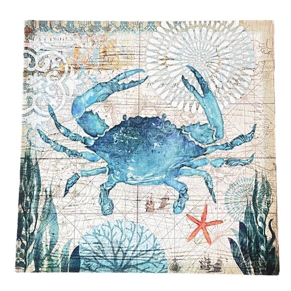Nautical Sea Crab CANVAS PRINT ART 16" Wall Hanging Ocean Creature Sea Starfish - Picture 3 of 7